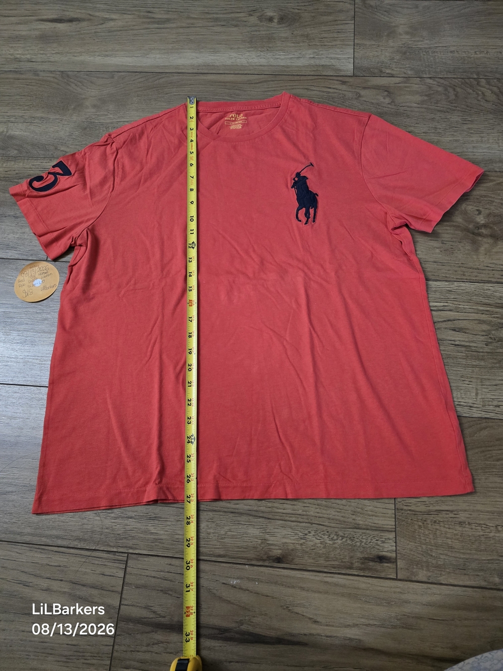 Polo by Ralph Lauren Men’s Coral Red Short-Sleeve Logo Tee